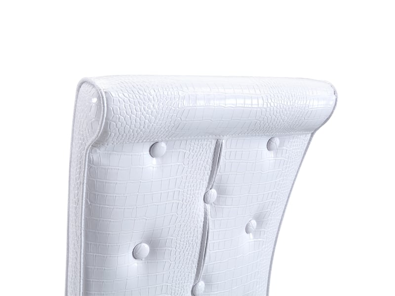  Lot de 2 chaises de salle à manger,61.5x42x101 cm,pvc et métal doré,blanc  - Conforama E