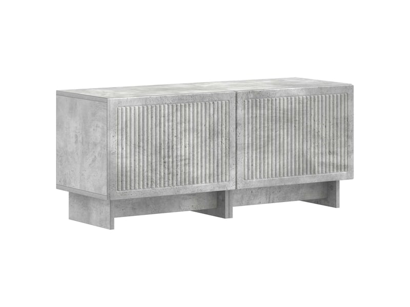  Meuble tv - banc tv - meuble de rangement led 5 pièces gris béton bois d'ingénierie  - Conforama D
