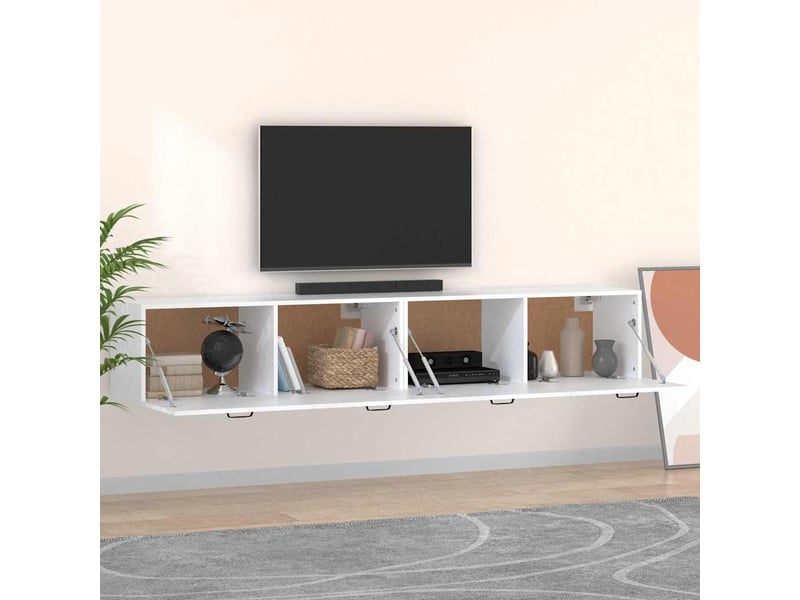  Armoires murales 2 pcs salon blanc 100x36,5x35cm bois d'ingénierie shl7973  - Conforama C