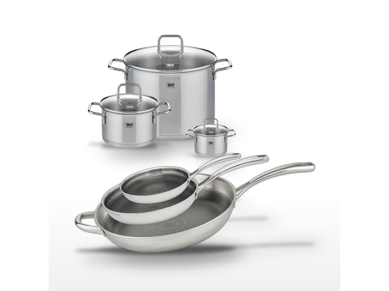  Lot de 3 poêles 242832cm &amp; 3 faitouts 122026cm elo relief evolution 9560350BX88 - Conforama A