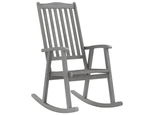 Chaise à bascule de jardin, rocking-chair avec coussins gris bois d'acacia massif cf31317