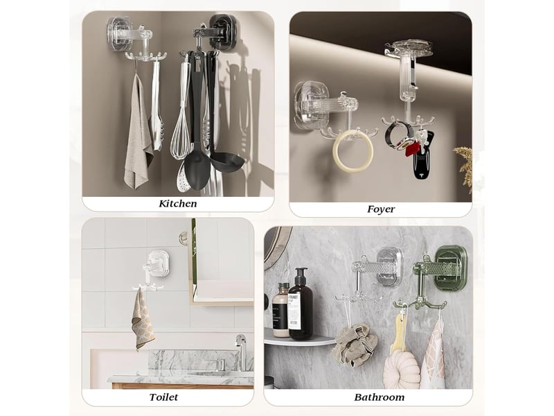Crochet à ventouse à six griffes avec détachable en plastique robuste (ensemble transparent 1 pièce XLH-ZLS-004312MF - Conforama D