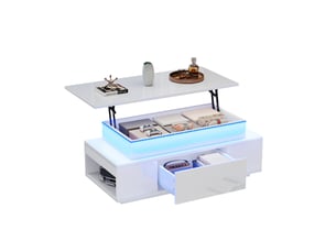 Table basse rectangulaire coloris blanc <strong>HAUSS SPOLE</strong> <strong></strong> - 45 cmx96 cm