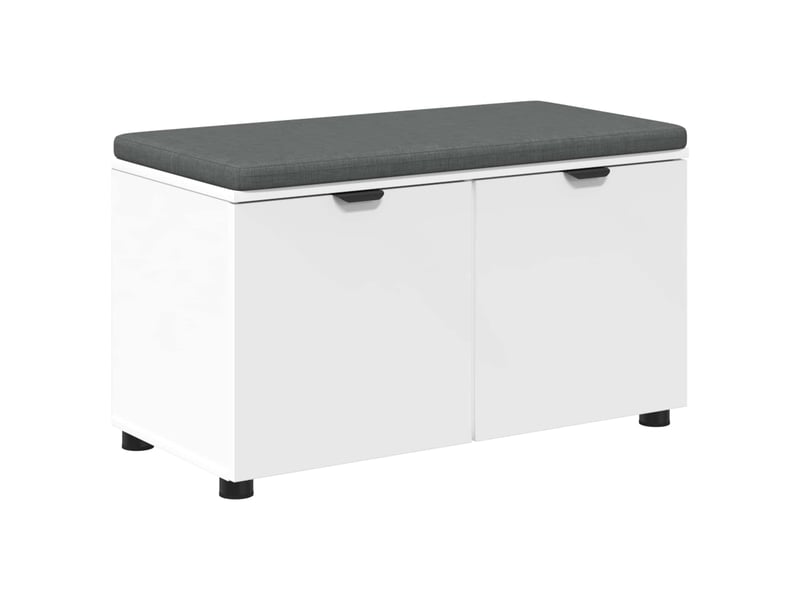  Banc d'entrée blanc 80x38x46 cm bois ingénierie et tissu shl13759  - Conforama A