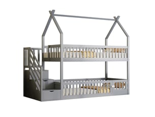 Lit superposé 90x200 cm <strong>OKWISH</strong>  <strong></strong> coloris gris