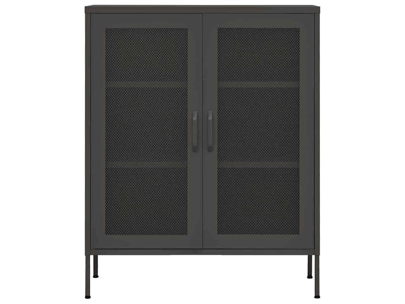  Armoire de rangement, rangement bureau anthracite 80x35x101,5 cm acier shl7339  - Conforama C