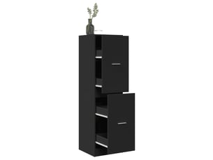 Meuble de rangement, armoire d'apothicaire noir 40x41x144,5 cm bois d'ingénierie