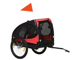 Remorque vélo enfant 140 x 71 x 83 cm – rouge – pliable, fenêtres filetées, roues à démontage rapide