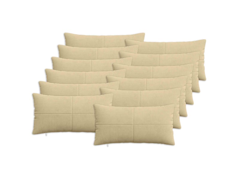  Lot de 12 housses de coussin almelo vert gris 40 x 80 cm cf49025  - Conforama B
