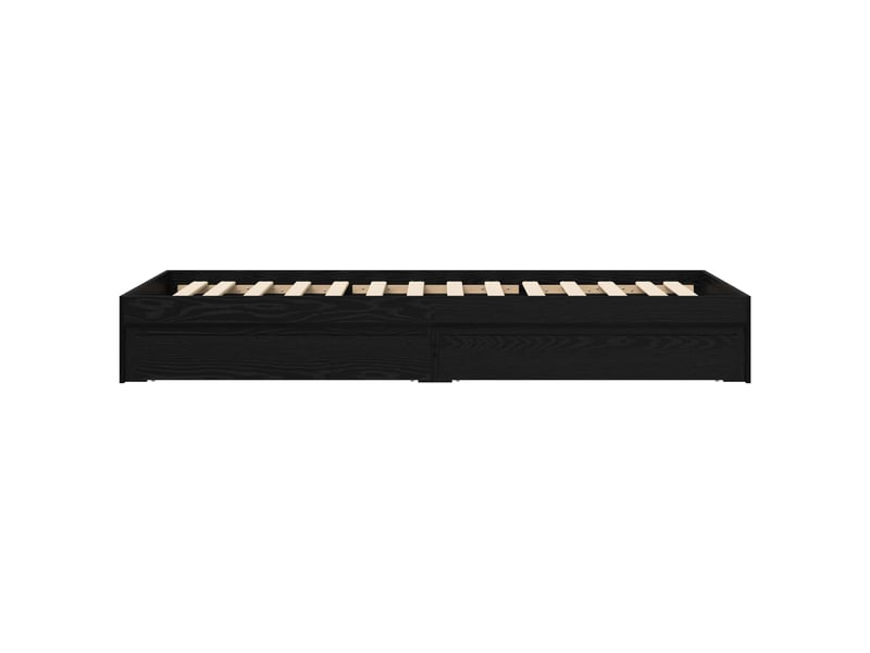  Lit simple- lit adulte -  cadre de lit avec rangement avec tiroir chêne noir 80 x 200 cm  - Conforama D