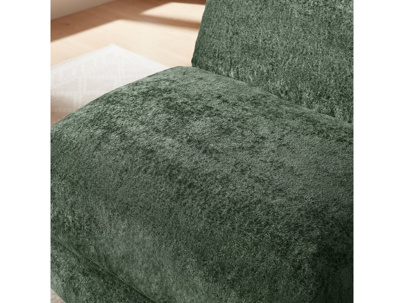  Fauteuil convertible vert en tissu effet fourrure, dossier et coussin rembourrés, idéal pour se détendre à la maison  - Conforama D