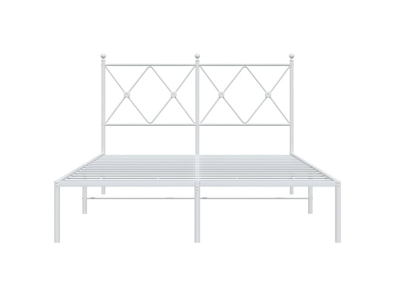  Lit double- lit adulte -  cadre de lit métal sans matelas et tête de lit blanc 120x200 cm  - Conforama C