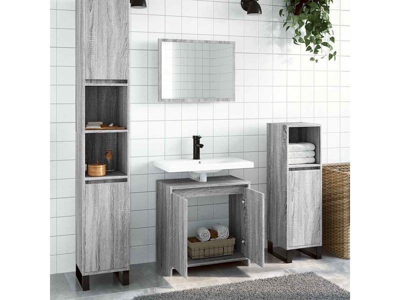  Ensemble de meubles de salle de bain 2 pcs sonoma gris cf63646  - Conforama B