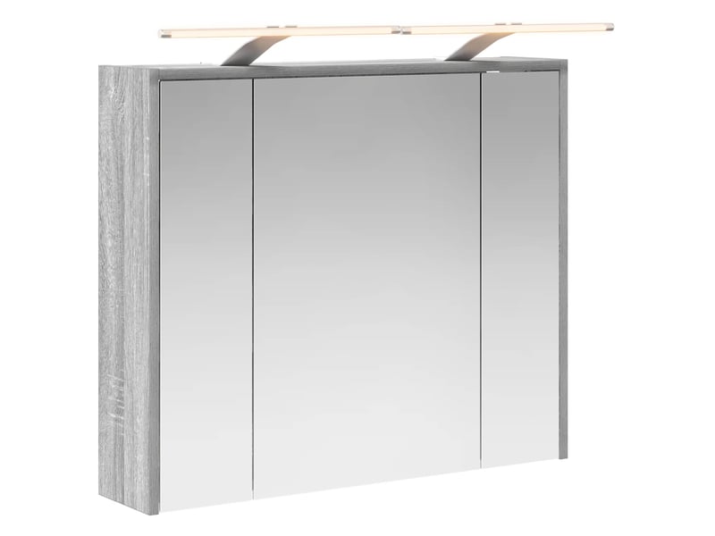 Armoire miroir salle de bain, meuble de rangement gris sonoma 73.5x16x62.5 cm shl6237 - Conforama A