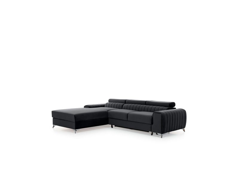  Canapé d'angle gauche gris foncé convertible 3 places jayson convertible avec rangement  - Conforama D