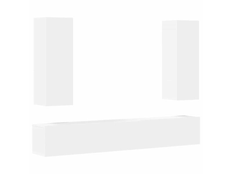  Ensemble de meubles tv - banc tv - meuble de rangement 5 pcs blanc bois d'ingénierie  - Conforama A