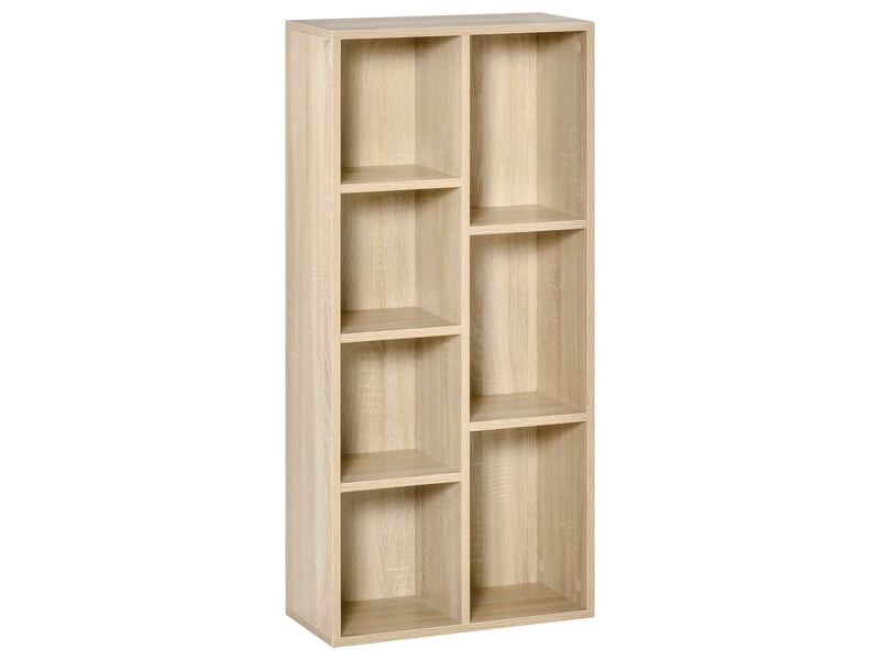  Meuble de rangement bibliothèque étagère 7 cubes pour intérieur, salon, chambre - 50l x 24p x 106h cm, bois naturel  - Conforama A
