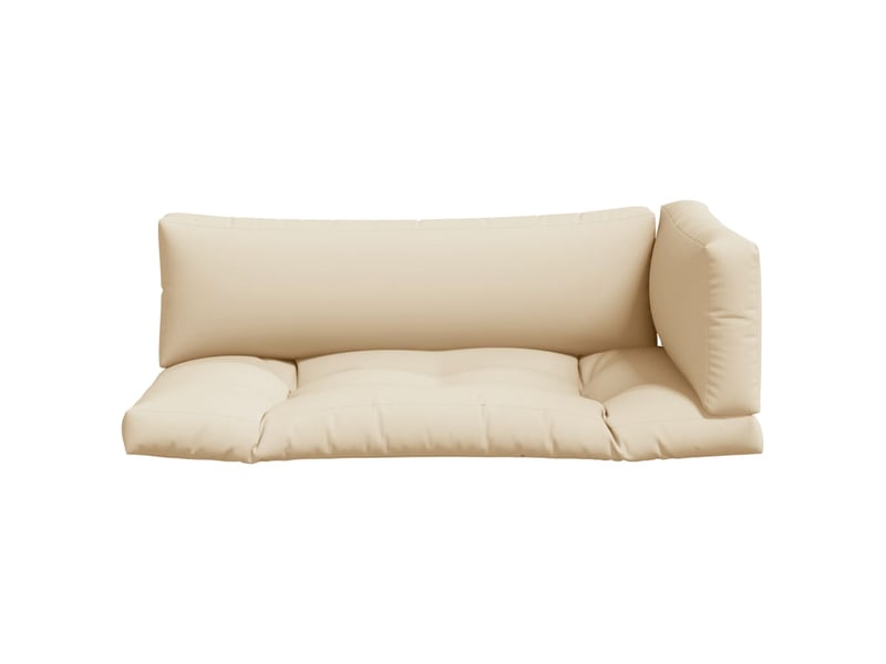  Lot de 3 coussins de palette, coussins de canapé beige tissu cf59655  - Conforama D