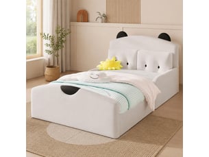 Lit simple 140x200 cm MEUBLIV coloris blanc