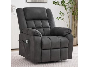 Fauteuil releveur 87x96x103 cm – fauteuil 1 place avec massage chauffage repose-pieds porte-gobelet usb – tissu – gris foncé