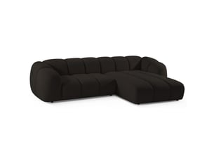 Selsey millma - canapé d'angle - 300 cm - velours marron