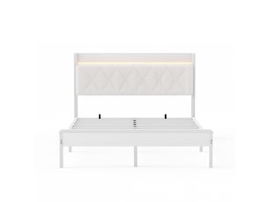 Lit 2 places 140x190 cm <strong></strong>  <strong></strong> coloris blanc