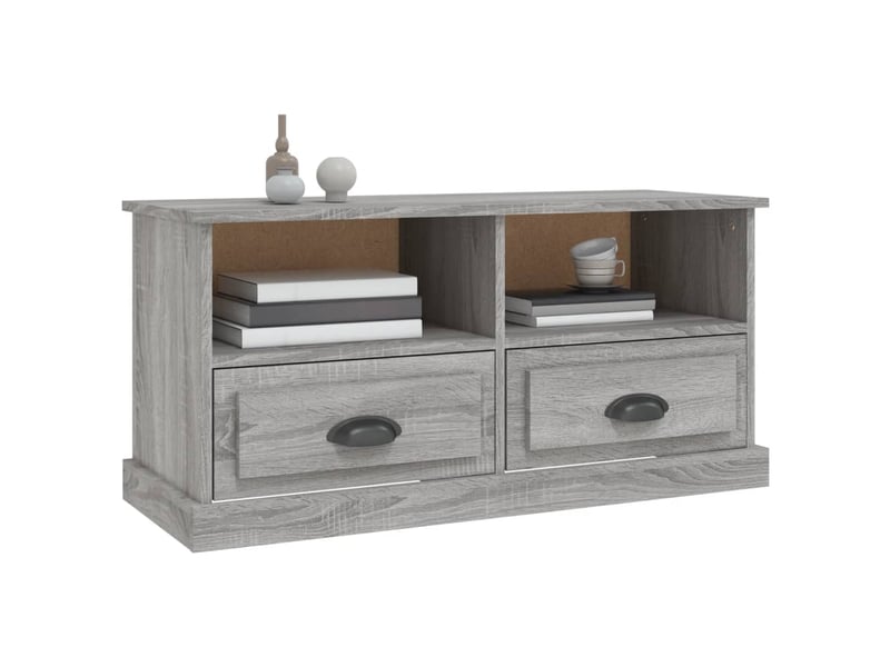  Meuble tv - banc tv - meuble de rangement sonoma gris 93x35,5x45 cm bois d'ingénierie  - Conforama D