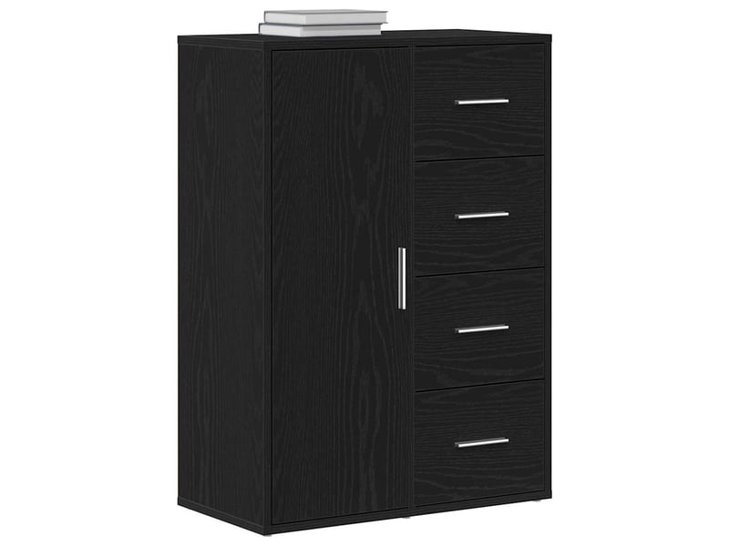  Buffet - bahut - meuble de rangement chêne noir 60 x 31 x 84 cm bois d'ingénierie  - Conforama C