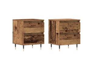Table de chevet - cabinet de chevet - table de nuit 2 pc bois ancien 40 x 35 x 50 cm