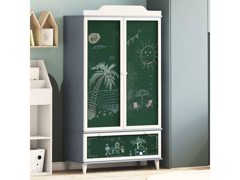  Armoire de rangement créatif pour enfants roros gris et blanc shl97266  - Conforama B
