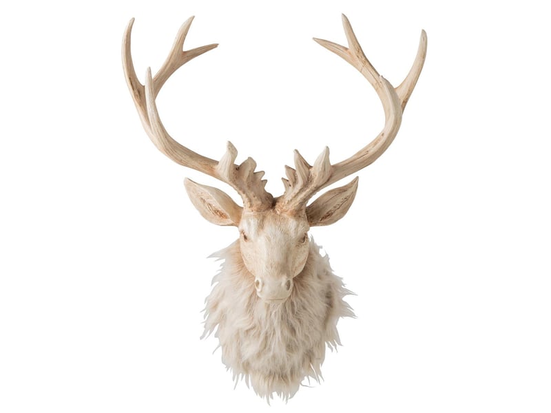  Trophée mural tête de renne ketty 48cm beige  - Conforama A