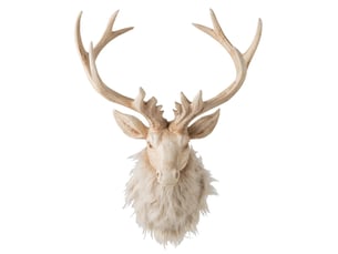 Trophée mural tête de renne ketty 48cm beige