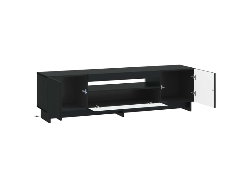  Meuble tv - banc tv - meuble de rangement led noir bois d'ingénierie  - Conforama E