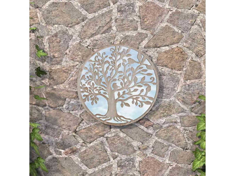  Miroir de jardin, miroir décoratif sable 40x2,5cm fer rond utilisation extérieure cf62717  - Conforama B