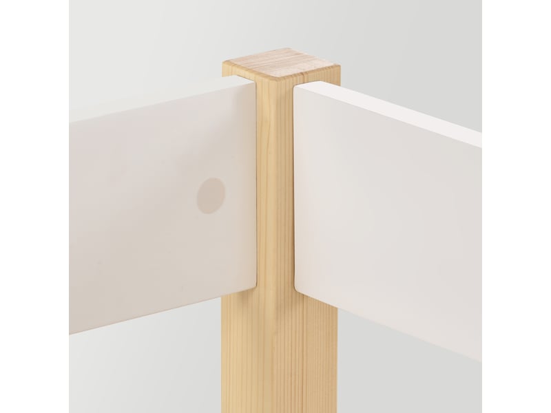 Lit enfant 90x200 cm avec 2 tiroirs et protection antichute, blanc  - Conforama R