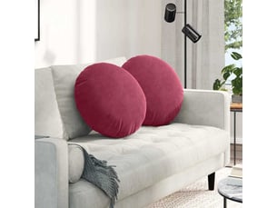 Lot de 2 coussins de siège, coussins décoratifs velours bordeaux ø50 x 19 cm cf59887