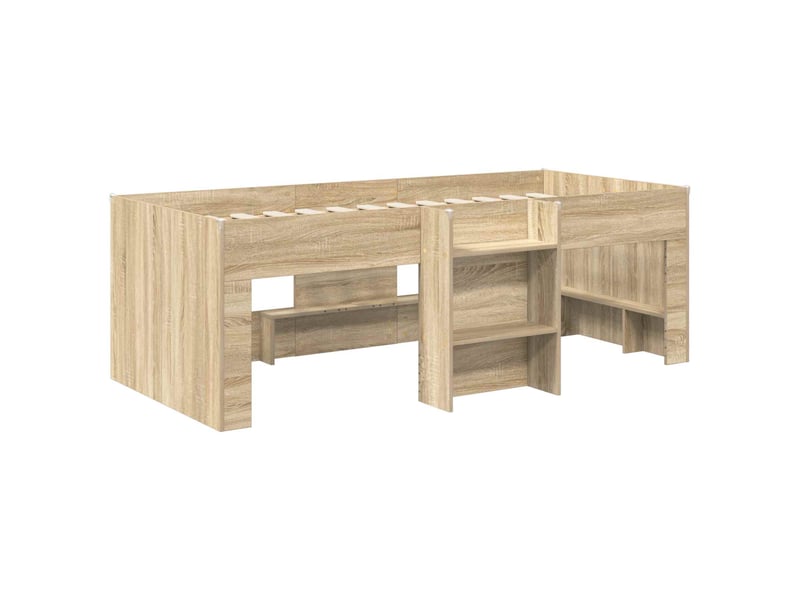  Cadre de lit élevé pour enfants - lit jeune chêne sonoma 80 x 200 cm  - Conforama D