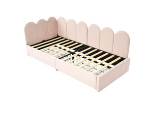 Lit banquette 90x200 cm <strong>KORFEE</strong>  <strong></strong> coloris rose