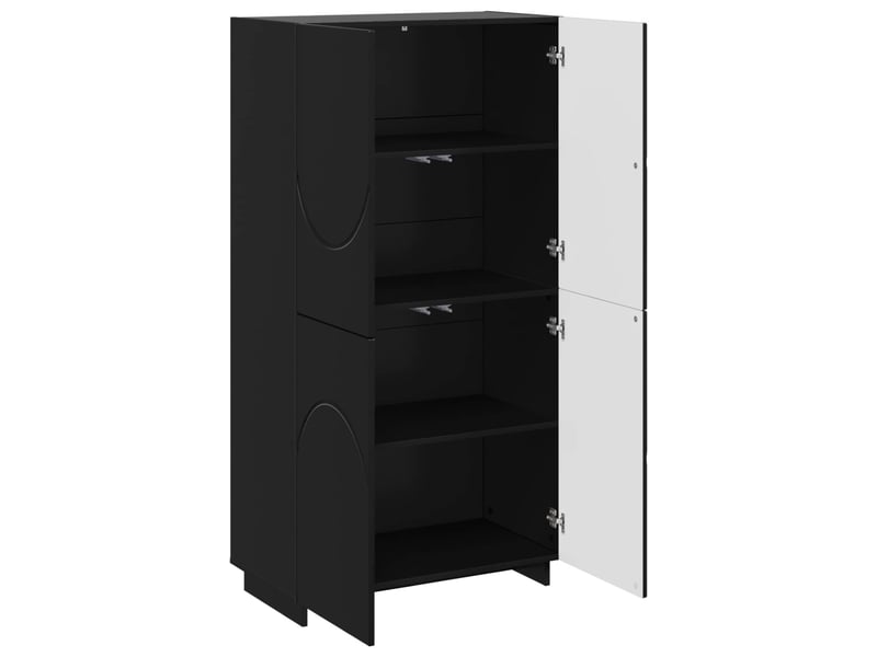  Buffet haut, buffet de rangement noir 79x41x151 cm bois d'ingénierie  - Conforama C