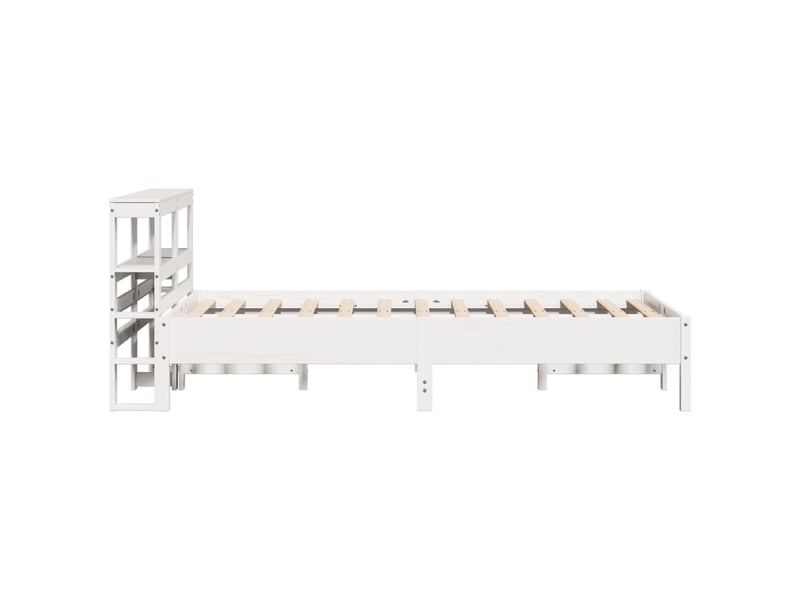  Lit double- lit adulte -  cadre de lit sans matelas blanc 120x200 cm bois de pin massif  - Conforama D