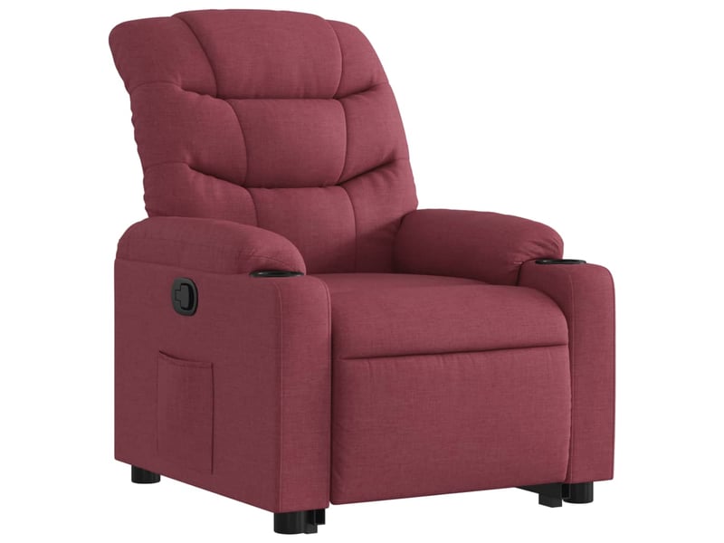  Fauteuil inclinable, fauteuil relax salon rouge bordeaux tissu shl45200  - Conforama D