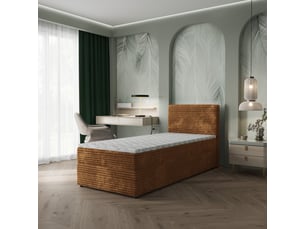 Lit avec rangement 100x200 cm <strong>MASSENO</strong>  <strong></strong> coloris cuivré