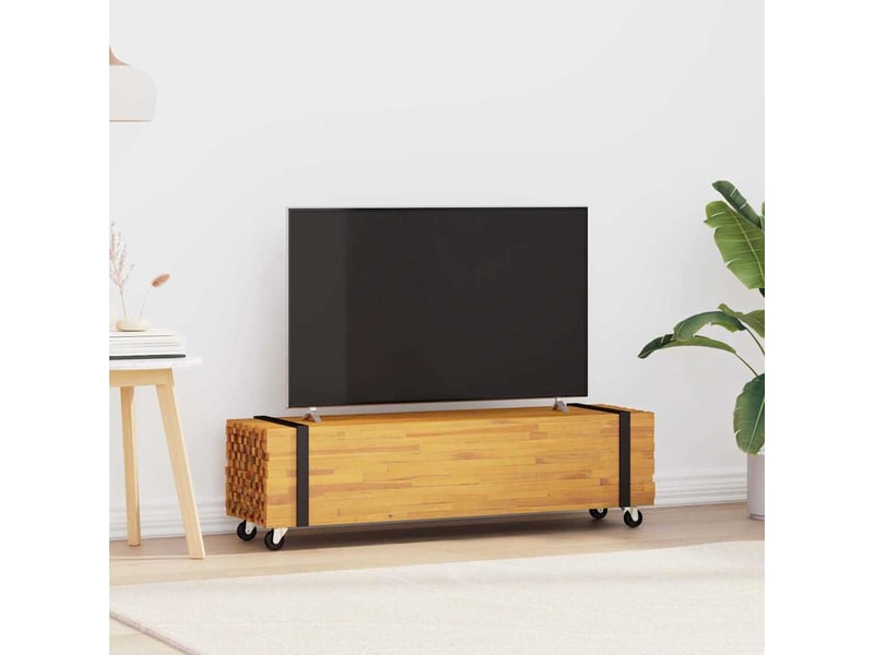  Meuble tv - banc tv - meuble de rangement 110 x 30 x 30 cm marron bois de teck massif  - Conforama B