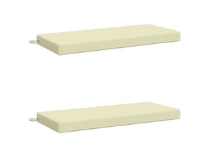 Lot de 2 coussins de banc, coussins d'assise soest 100 % polyester crème cf57183