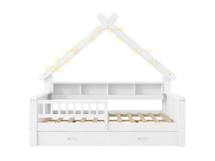 Lit cabane 140x200 cm Sol Morn coloris blanc
