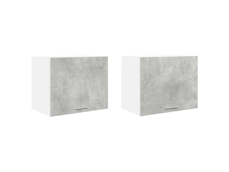 Meuble de rangement, armoire suspendue 2 pcs gris béton et blanc bois d'ingénierie shl1904 - Conforama A