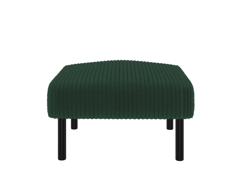  Pouf en velours côtelé avec pieds métal, modèle premium, repose-pieds polyvalent confortable  - Conforama A