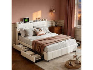 Lit 2 places 160x200 cm coloris blanc