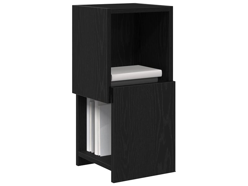  Meuble d'angle, meuble de rangement salon 25,5x25x55cm bois d'ingénierie chêne noir  - Conforama C