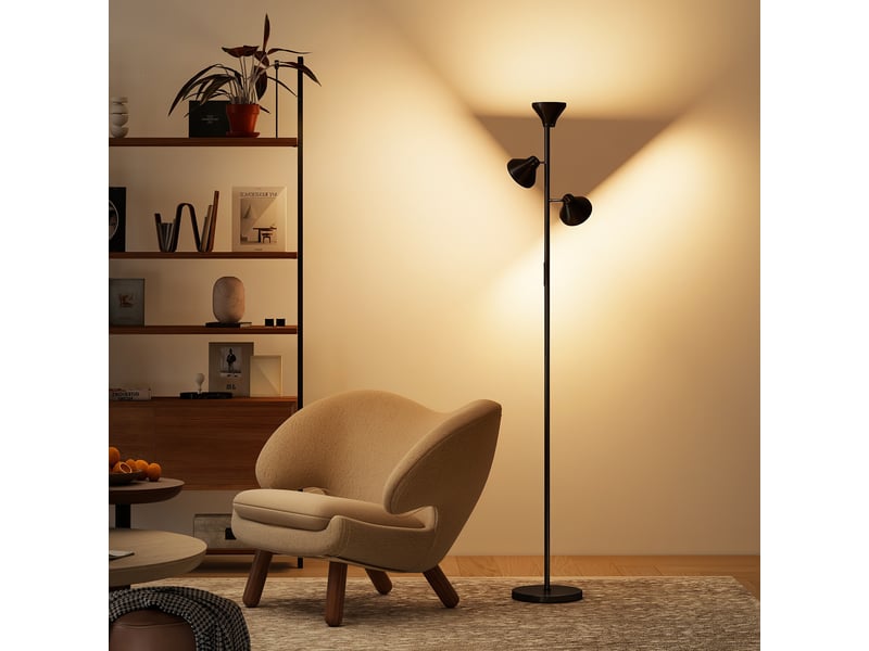  Lampadaire à intensité variable avec lampe de lecture, lampe sur pied à couleurs rgb changeantes avec télécommande, commande tactile  - Conforama C